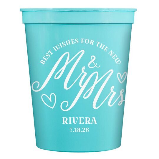 Mr. and Mrs. Best Wishes Stadium Cups